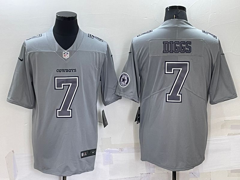 Men Dallas Cowboys 7 Diggs Grey 2022 Nike Limited Vapor Untouchable NFL Jersey
